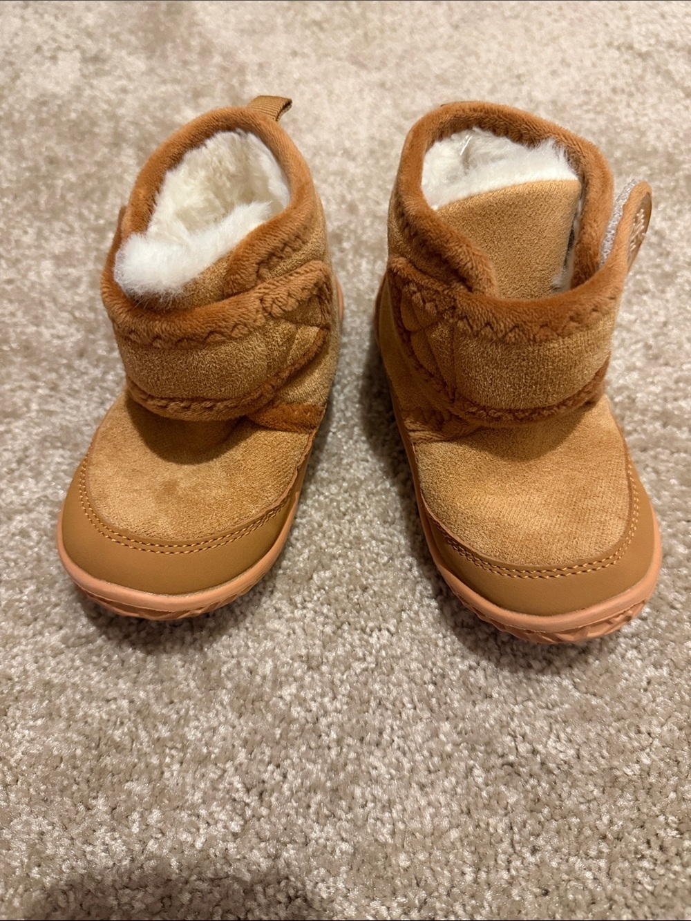 Kids Tan Winter slipper boots